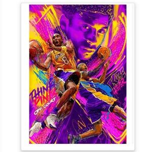 KOBE BRYANT LOS ANGELES LAKERS COLOR ART 8.5x11 ULTRA GLOSSY SELF CREATED POSTER